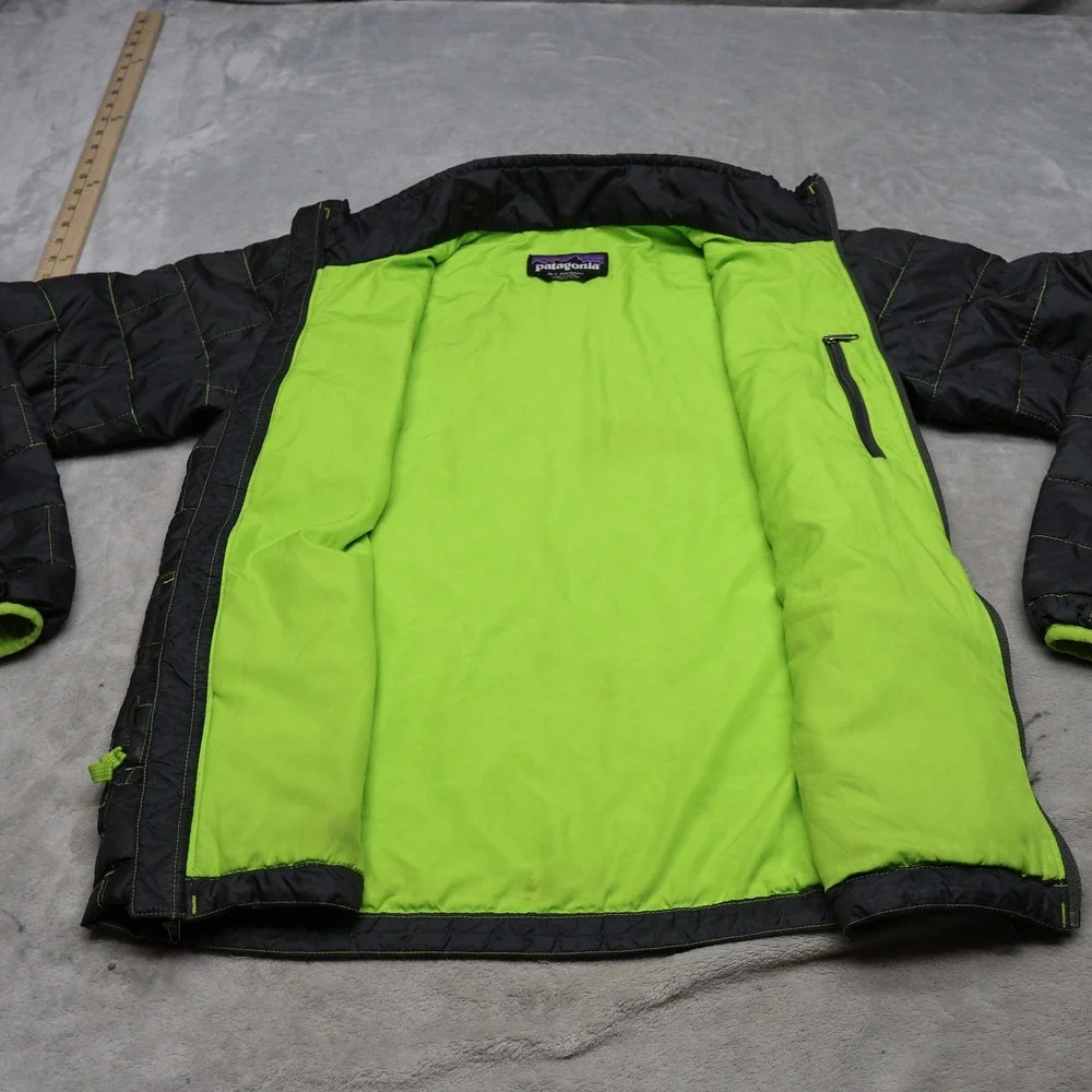 Patagonia Nano Puff Jacket Kids XL 14 Gray Insulated Light Pack Quilted Full Zip